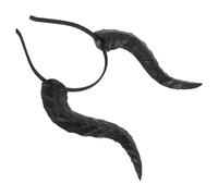 NUOBESTY Devil Ox Horn Headband, Gothic Demon Horn Hair Band Solid Black, Halloween Carnival Cosplay Costume Hair Accessory for Party Dress Up