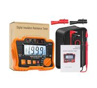 NUOBESTY Digital Insulation Resistance Tester Mh10 with Backlight, Orange Electronic Megohmmeter for Grounding and Insulation Testing, Portable Resistance Meter for Industrial Electrical