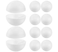 NUOBESTY DIY Craft Supplies 6Pcs White Polystyrene Hollow Foam Balls 10Cm Half Sphere for Painting and Display Boards