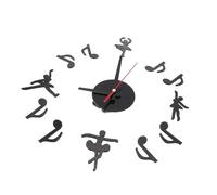 NUOBESTY DIY Fashion Silent Music Note Hanging Wall Clock Sticker Decorative Home Wall Clock for Living Bedroom Office Easy to Install Smooth Surfaces