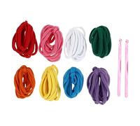 NUOBESTY DIY Loom Loop Kit for Boys and Girls - 8 Colors 96 Braided Elastic Bands with 2 Crochet Hooks - Handmade Weaving Craft for Children's Rainbow Braided Wire Projects and Arts Crafts