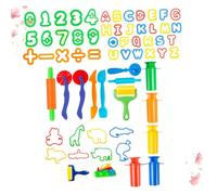 NUOBESTY DIY Plasticine Mold for Non-Toxic Educational Clay Tools with Animal Alphabet Stamps and Creative Accessories for Home Crafting and Sensory Play Random Color