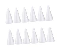 NUOBESTY DIY Solid Cone Set 30pcs White Foam Cones for Crafts 15CM Tree Cones for Decor
