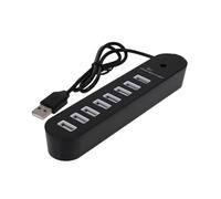 NUOBESTY Dm-hb70 8-port USB 2.0 Hub with Type C Adapter, Multi-device Data Splitter for Laptops and Tablets, Black USB Docking Station for Office and Home Use