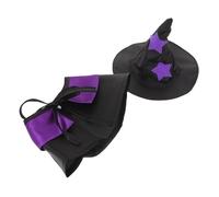 NUOBESTY Dog Wizard Cloak and Hat Set for Halloween Lightweight Comfortable Pet Witch Costume Cape for Small Dogs and Cats Soft Felt Magical Cosplay Outfit for Puppy and Kitten Festive