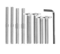 NUOBESTY Double End Threaded Bolt Kit with Steel Flat Head Screws and Hex Wrench for Cat Tree Assembly and Scratching Post Repair Fully Threaded Connectors in Multiple for Secure