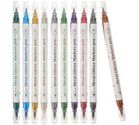 NUOBESTY Double-ended Nail Art Pens Set Plastic Manicure Pens 10pcs for Easy Operation with Assorted Colours on Fake and Natural Nails for DIY Home Decorating