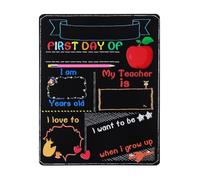 NUOBESTY Double-Sided First Day of School Board - 25x20cm Reusable Back to School Board for Kids, My First Day at Nursery Photo Prop Chalkboard Sign for Classroom Decor