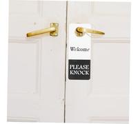 NUOBESTY Double Sided Please Knock Door Hanger Sign Durable PVC Privacy Sign for Offices Meeting Rooms Simple Installation Practical Use Strong Sturdy Design