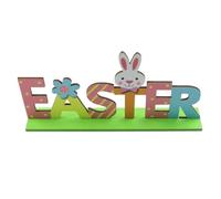 NUOBESTY Easter Wooden Letter Decoration Hollow Bunny Design Spring Table Ornament Home and Party Easter Wood Crafts Desktop Adorn