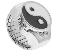 NUOBESTY Eight-Grams Design Finger Watch Casual Elastic Band Ring Watch for Men Women Stylish and Practical Timepiece with Easy-Read Dial and Shiny Decorative Appearance