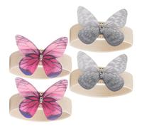 NUOBESTY Elastic Butterfly Shoe Straps for Secure Fit 2 Pairs for Women with Stretchy Artificial Yarn and Rhinestone Design, Cute and Supportive Replacement Heel Straps High Heels