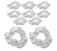 NUOBESTY Elastic Hair Ties Cloth Accessories Sparkly Sequin Hair Scrunchies 10pcs Shiny Glittery Gentle Hold and Won't Fall off Easily for Women and Girls Suitable for Casual Outings
