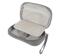 NUOBESTY Electronics Storage Case and Charger Organizer Pouch for Travel, Electronics Accessory Bag Cable Compartment, Gray Portable Digital Accessory Organizer for Power Bank and Earphones