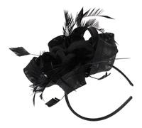 NUOBESTY Elegant Black Women’s Headband with Retro Plume and Cloth Material, Stylish and Easy to Take off Hair Accessory for Prom and Concert