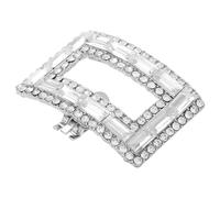 NUOBESTY Elegant Detachable Silver Rhinestone Shoe Clips for High Heels, Zinc Alloy Flower Buckles with Comfortable and Versatile Design, for Wedding and Party Accessories