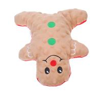 NUOBESTY Elk Gingerbread Man Toy Squeaky Stuffed Dog Toy for Puppy Christmas Parties Chewable Plush Pet Present