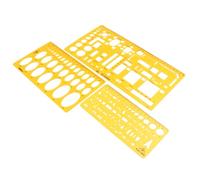 NUOBESTY Engineering Drafting Ruler Set Orange Plastic House Plan Furniture Templates for Architecture Students and Teachers, 3 Pieces with Smooth Edges for Interior Design Drawing