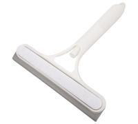 NUOBESTY Ergonomic Plastic Window Squeegee for Shower Doors and Windows with Soap Residue Remover, Small White Glass Door Squeegee for Home, Shopping Malls, and Beauty Salons
