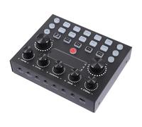 NUOBESTY External Live Sound Card with Colorful LED Lighting, Portable Dj Mixer and Sound Effect Board for Mobile Phone and Computer Streaming, Podcast Audio Mixer Equipment