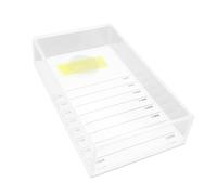 NUOBESTY Eyelash Extension Storage Box White Acrylic and Glass Lash Organizer Suitable for Storing Eyelashes and Tools Easy to Open and Close for Professional Beauty Salons and Personal