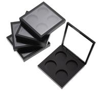 NUOBESTY Eyeshadow Storage Cases Easy to Carry Magnetic Buckle Black 5pcs Lightweight Empty Eye Cosmetics Plates Plastic Containers with Lids for Travel