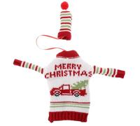 NUOBESTY Festive Christmas Wine Bottle Cover Set with Woolen Yarn Sweater and Hat, Fade-resistant Wine Clothes Decoration for Table Decor and Restaurant Use