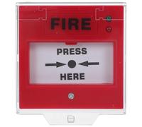 NUOBESTY Fire Safety Button Manual Reset Emergency Stop with Protective Cover Dual-Light Alarm Switch for Office and Home Emergency Evacuation