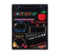 NUOBESTY First Day of School Board - My First Day of School Chalkboard Reusable Back to Schools Sign Double-Sided Milestone Photo Prop for Kids Child (9.8x7.8in)