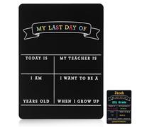 NUOBESTY First Day of School Chalkboard Signs, Double Sided Blackboard for Back to School Supplies Photo Props