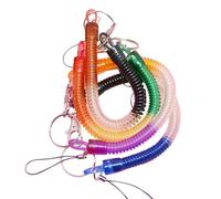NUOBESTY Flexible Spring Coil Cord Keychain Ring with Clip 9.44 Inch Elastic Wrist Strap Anti-Theft Tether for Travel and Daily Use