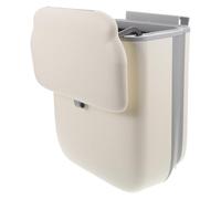 NUOBESTY Foldable Hanging Trash Can with Lid, Wall-mounted Kitchen Compost Bin for Cabinet Door, Space-saving Plastic Waste Basket for Bathroom, Bedroom, and Rv under Sink