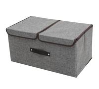 NUOBESTY Foldable Storage Box with Lids and Handles, Large Capacity Cotton and Linen Clothes Organiser for Home Use, Toy and Book Storage Solution Random Color