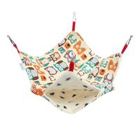 NUOBESTY Four Seasons PET Hammock Bed for Hamster and Squirrel | Canvas Cashmere Build, Owl Print Design, Cosy Hideout for Cage Napping and Easy Cleaning