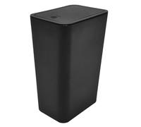 NUOBESTY Garbage Bin with Pressing Lid, Thickened Household Waste Bucket, 12L Black ABS Container, Bathroom and Home Storage Use