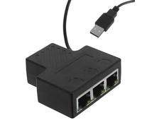 NUOBESTY Gigabit Ethernet Splitter 1 to 3 High Speed Network Adapter with USB Power Cable, Plastic Network Cable Splitter for Home and Small Offices, Easy Installation and Simultaneous