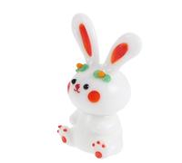NUOBESTY Glass Bunny Decorative Ornament for Desktop and Office Use, White Glass Bunny Figurine with Versatile Display Options, Easy to Wipe Clean, for Easter Decorations and Birthday