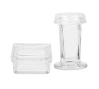 NUOBESTY Glass Slide Staining Tank Set with Lid 5 10 Slide Capacity Glass Lab Staining Jars 2pcs for Histology and Pathology Laboratory Use