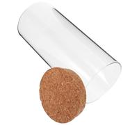 NUOBESTY Glass Terrarium with Lid for Moss and Succulents, Large 8cm Diameter x 18cm Height Cylindrical Glass Plant Container with Cork Stopper, DIY Micro Landscape Bottle for Home Decor