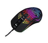 NUOBESTY Glowing Gaming Mouse Wired Comfortable Touch Feeling Plastic with Skin-like Layer 2500dpi 6 Keys Layout USB Controller for Playing Computer Games