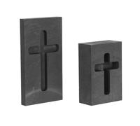 NUOBESTY Graphite Ingot Molds Flexible Sizing Cross Shaped 2pcs for Metal Casting with Smooth Release, Suitable for Copper and Art Pieces Casting Projects