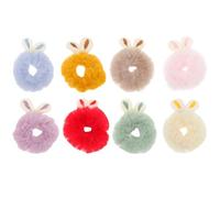 NUOBESTY Hair Ties Keeps Hairstyle Orderly with Compact Design Plush Bunny Ear Hair Ropes 8pcs Chic and Fashion Random Color for Girls for Outdoor Use
