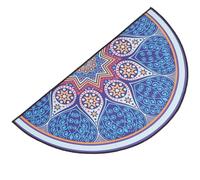 NUOBESTY Half Circle Rug Waterproof Polyester Bath Mat for Entryway and Porch Bohemian Style