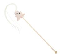 NUOBESTY Halloween Cat Teaser Stick White Ghost Plush Interactive Cat Multifunctional Plaything for Indoor Pet Supplies
