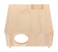 NUOBESTY Hamster Hide House for Chinchilla, Wooden 20x20x10 Cm Indoor | Khaki Pet Decor, Comfortable Long Term Use, Safe for Pets, Sticker Ready Wooden Build