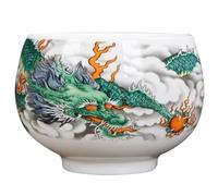 NUOBESTY Hand-Painted Chinese Ceramic Tea Cup Belly Smooth Surface Traditional Decorative Teacup for Household and Office Use Compact Portable Design with Elegant Pattern for Afternoon Tea