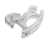 NUOBESTY Handcrafted Mini Wooden Rocking Horse Ornament Vivid Painted Finish Stable Base Horse Table Centerpiece Decor for Home Office Bedroom Book