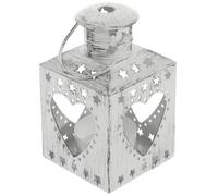 NUOBESTY Handheld Candle Holder Vintage Small Lantern Iron Silver for Candle Small Bonsai Decor and Aroma Office and Hotel Decor