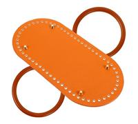 NUOBESTY Handicraft Bag Bottom Base and Decorative Handbag Handle Set for DIY Crochet Bags Artificial Leather Base Board Practical Accessories for Knitting and Weaving Crafts and Travel Use