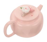 NUOBESTY Handmade Floral Ceramic Tea Kettle for Loose Leaf Tea Brewing Elegant Chinese Teapot with Traditional Pinch Flower Design Modern Classic Teaware and Home Decor